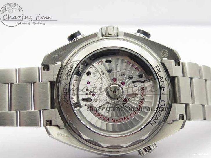 0120 FastDry Planet Ocean Master Chrono SS OM 1:1 Best Edition Black Dial On SS Bracelet A9900 V 8112